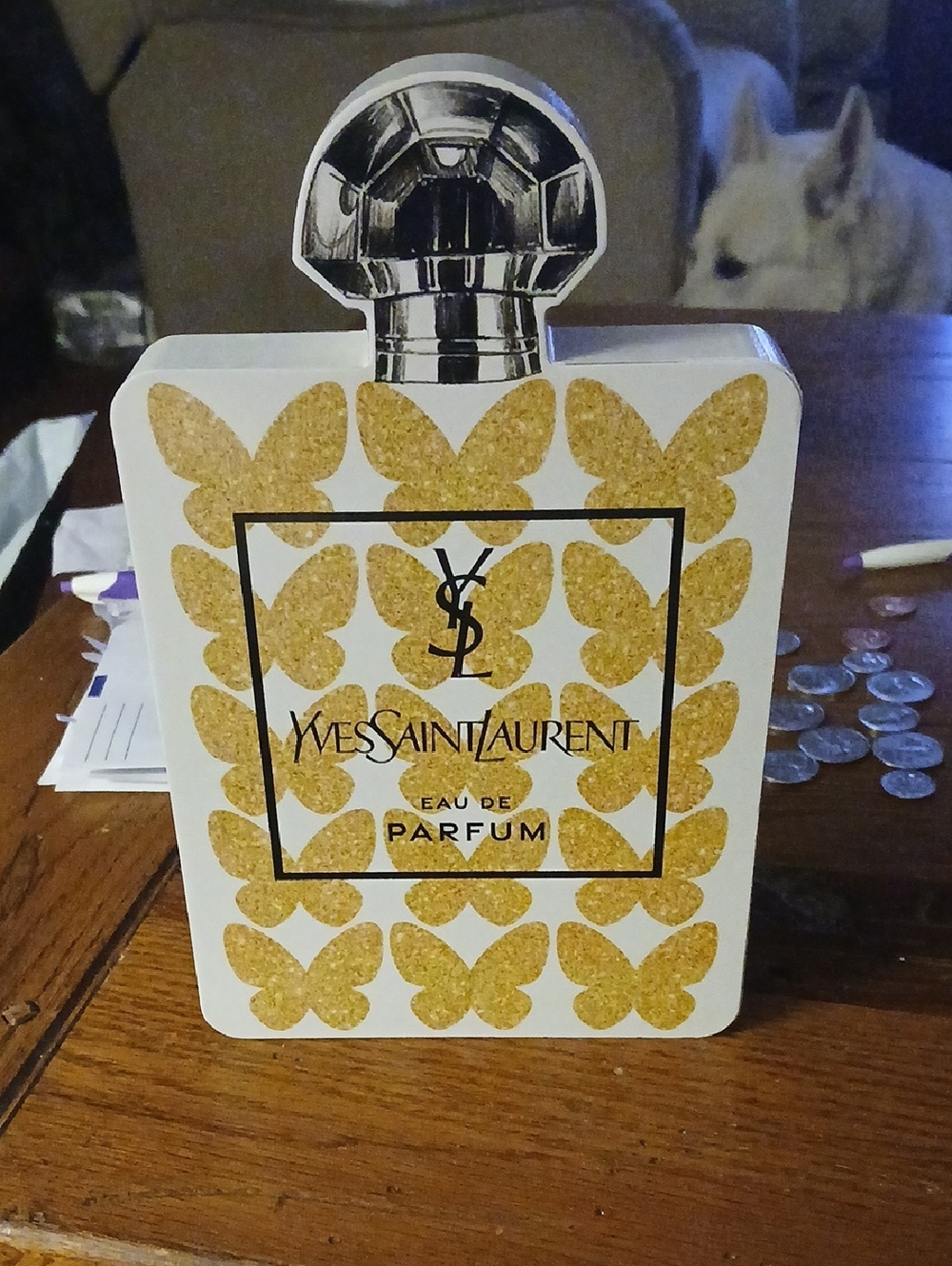 White and Gold Bottle Display Home Decor